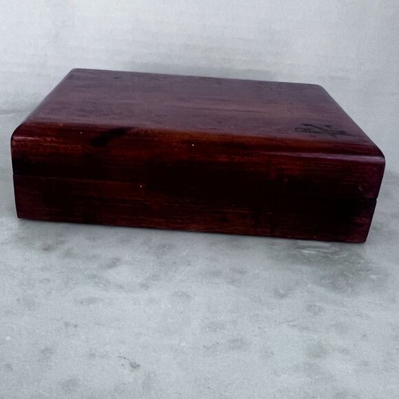 Nautica Wooden Jewelry Box Velvet Lining Hinged Lid Valet Jewelry Box Treasures - Picture 5 of 9